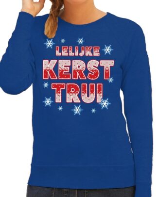Foute kersttrui / sweater Lelijke kerst trui blauw voor dames