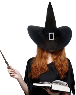 Heksenhoed fluweel look met gesp - zwart - volwassenen - Halloween - carnaval
