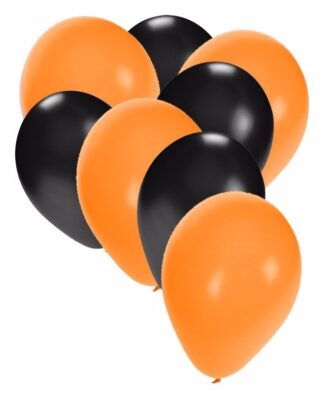Oranje en zwarte feestballonnen 30x