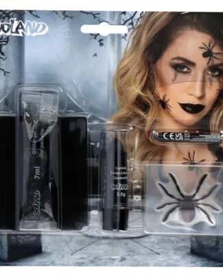 Boland Verkleed Schminkset zwarte weduwe - Carnaval/Halloween - met spinnen