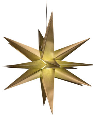 Verlichte 3D kerstster - goud - 60 cm - kunststof - op batterijen