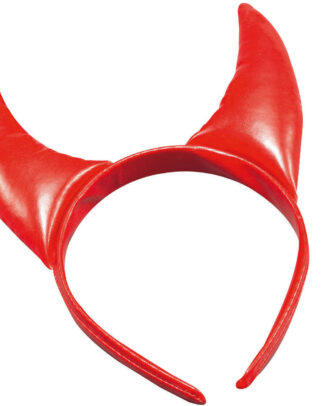 Halloween diadeem - duivel hoorntjes - rood - vinyl - tiara/haarband