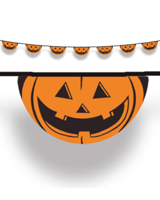 Halloween/horror thema feestslinger - pompoenen - pvc - 550 cm - feestversiering vlaggenlijn
