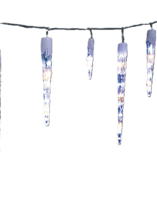 Ijspegel lichtsnoer - 10 ijspegels - 63 led lampjes - helder en warm wit - 140 cm