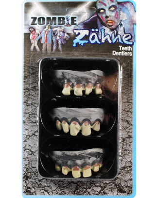 Zombie tandjes - 3 stuks - tanden -gebitjes - voor halloween of carnaval