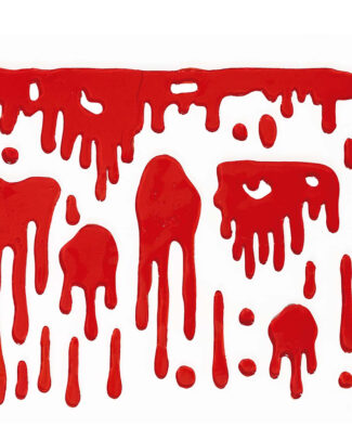 Horror gel raamstickers bloed - 25 x 25 cm - rood - Halloween thema decoratie/versiering