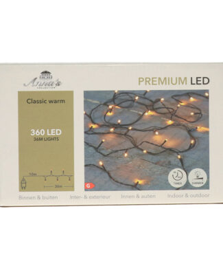 Kerstverlichting premium LED - 360 led lampjes - klassiek warm wit - 36 meter - lichtsnoer