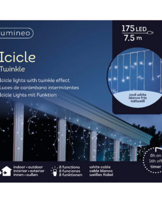 Ijspegelverlichting - helder wit -175 led lampjes - buiten - 7,5 m - kerstverlichting