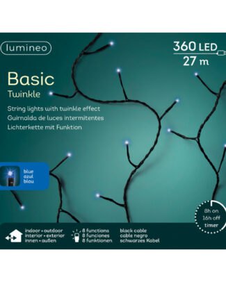 Lumineo Kerstverlichting - blauw - twinkle - 32 meter - 360 lampjes - boomverlichting