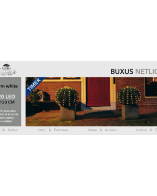 Buxus kerstverlichting - 120 cm - met timer - 120 lampjes - warm wit licht
