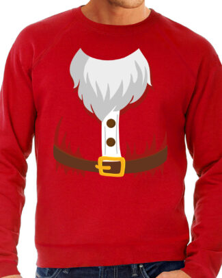 Kerstman kostuum verkleed sweater / trui rood voor heren