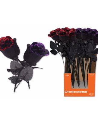 Halloween kunst roos zwart met rood
