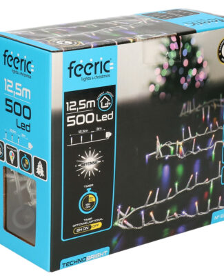 Kerstverlichting - gekleurd - 12 meter - 500 led lampjes - transparant snoer - 8 functies