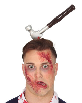 Halloween/horror diadeem - bloederige hamer - kunststof - verkleedaccessoires