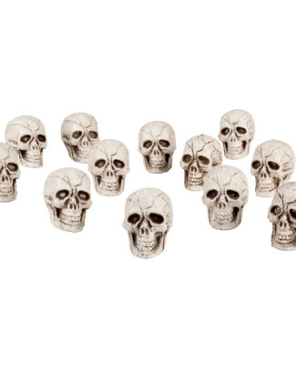 Halloween Doodskoppen - 12x stuks - mini - 4 x 3 cm - schedels - halloween versiering