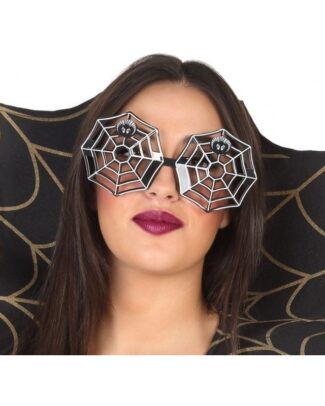 Halloween/horror spinnenweb bril - zwart - volwassenen - verkleed accessoire - zonnebril