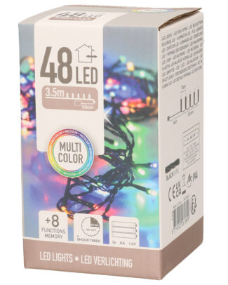 Kerstverlichting - gekleurd - op batterijen - 3,5 meter - indoor