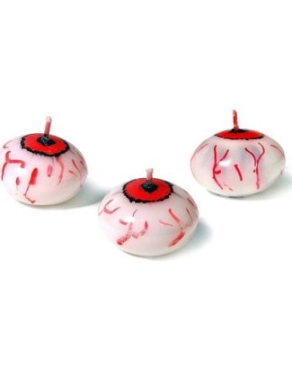 Halloween drijvende oogbol kaarsjes 3x
