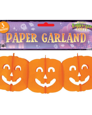 Halloween feestslinger pompoenen - 3 meter - oranje - van papier