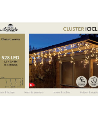 Ijspegelverlichting - 528 led lampjes - klassiek warm wit - 350 cm - timer en dimmer
