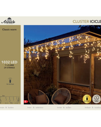 Ijspegelverlichting - 1032 led lampjes - klassiek warm wit - 700 cm - timer en dimmer