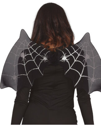 Fiestas Guirca Verkleed vleugels vleermuis - zwart - 60 x 35 cm - volwassenen - Halloween accessoire