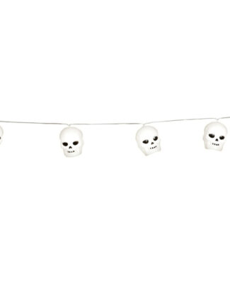 Halloween deco LED verlichting/lampjes schedels - op batterijen - 220 cm - griezel uitstraling