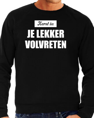 Kerst is je lekker volvreten foute Kersttrui / Kerst outfit zwart voor heren