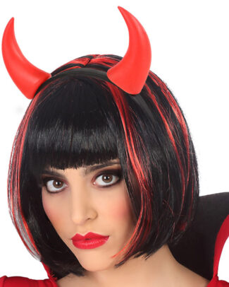Halloween/vrijgezellenfeest verkleed diadeem - duivel hoorntjes - kunststof - dames